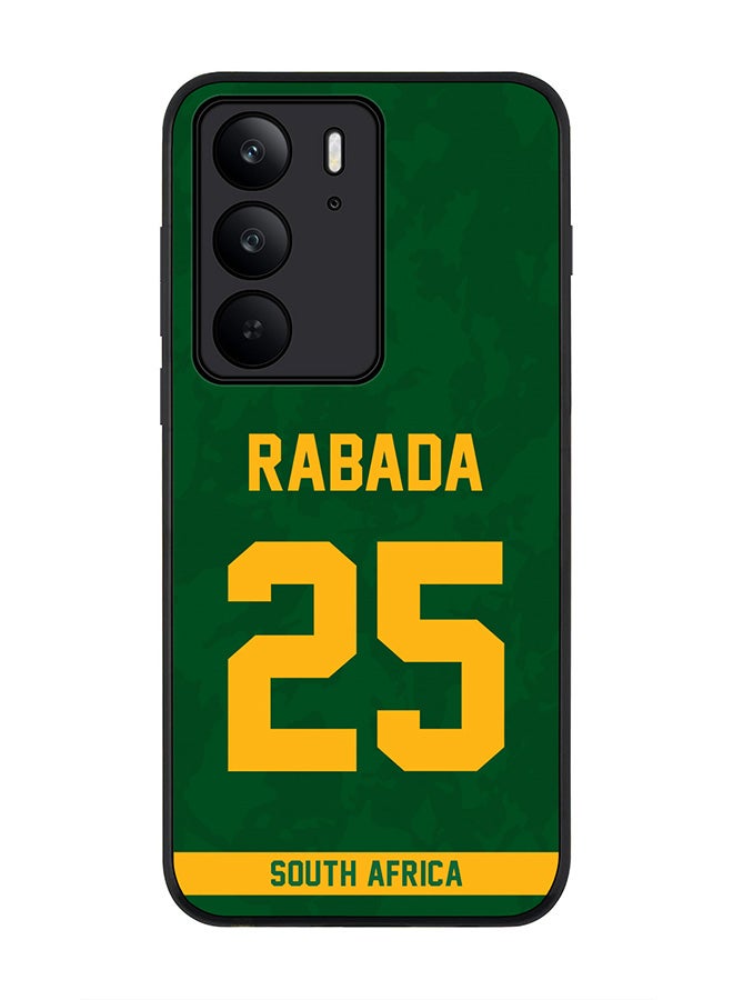 For Realme C75x / C75 4G Case,Slim fit Camera Protection, Shockproof Thin Phone cover  - South Africa Kagiso Rabada, Jersey No 25